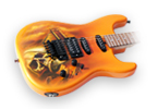 Airbrushed Art and Guitar Painted with House of Kolors Sunset Orange
